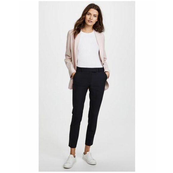 Veronica Beard Black Stretch Wool Tapered Pant 27" / Size 4 / Black Trouser Work - Picture 4 of 12